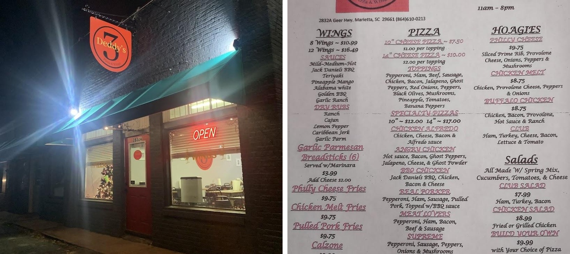 3 Deddy's Menu